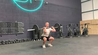 Pause clean above knee + pause split jerk in catch demonstration
