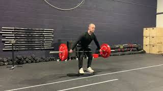 Deficit snatch deadlift with tempo eccentric demonstration