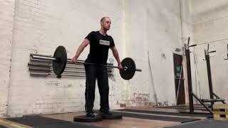Deficit snatch deadlift demonstration